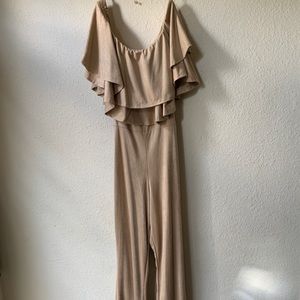 A’gaci Tube Top Suede Jumpsuit